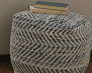 Chevron Pouf