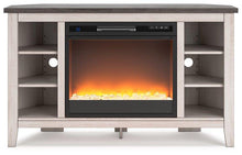 Load image into Gallery viewer, Dorrinson Corner TV Stand with Electric Fireplace
