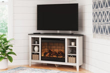 Load image into Gallery viewer, Dorrinson Corner TV Stand with Electric Fireplace
