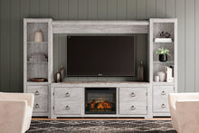 Load image into Gallery viewer, Willowton 4-Piece Entertainment Center with Electric Fireplace
