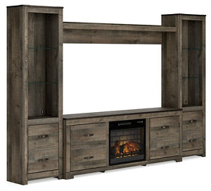 Trinell 4-Piece Entertainment Center with Electric Fireplace